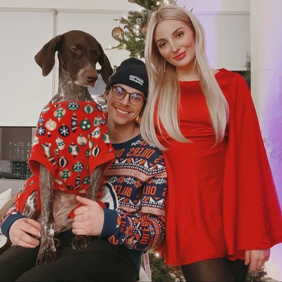 Size S Red Satin Flare Sleeve Mini Dress - Picture 6 of 6